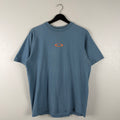 90s Baby Blue Oakley Software Mad Scientist Flame Tshirt - M/L