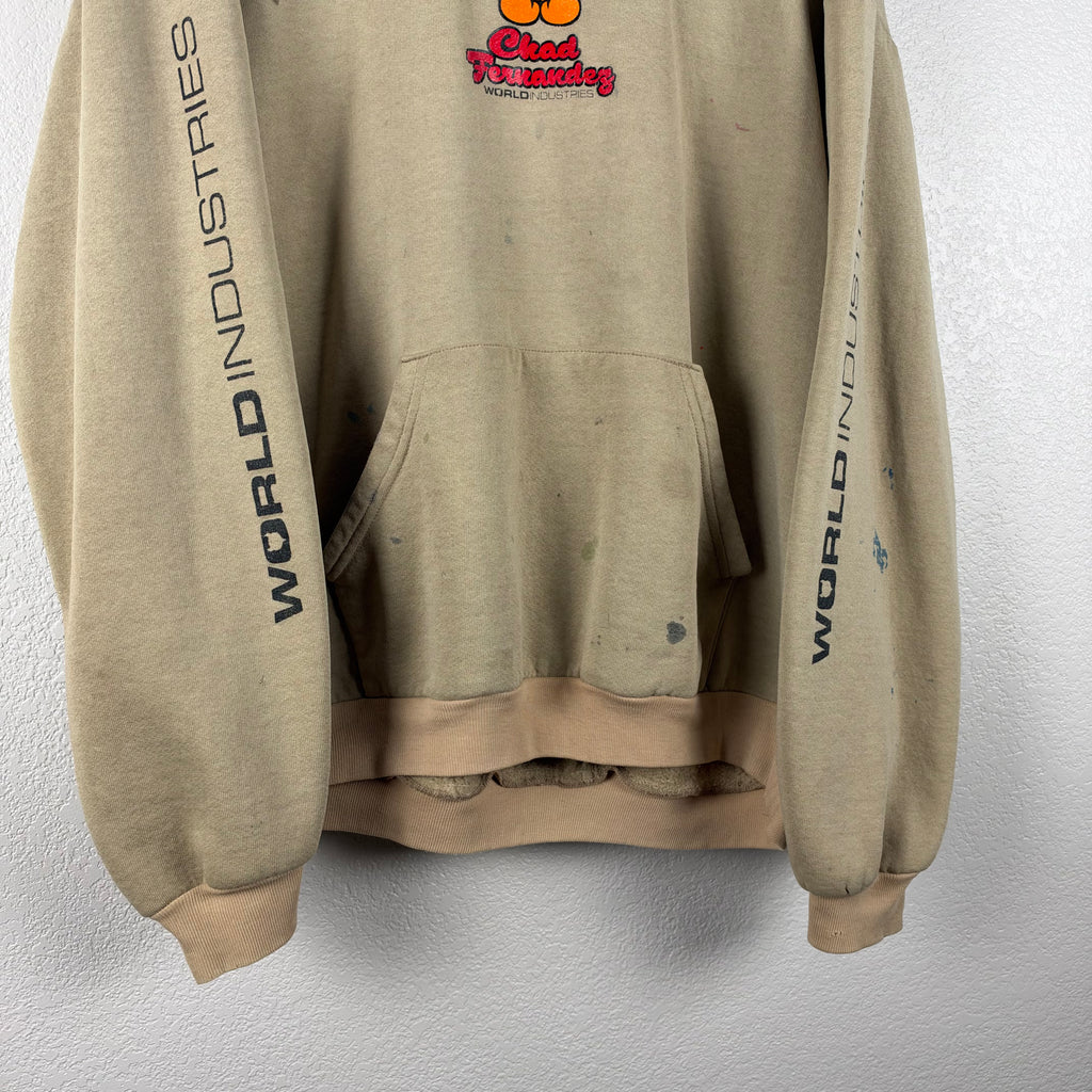 90s Distressed 2 Tone World Industries Skate Hoodie - L/XL