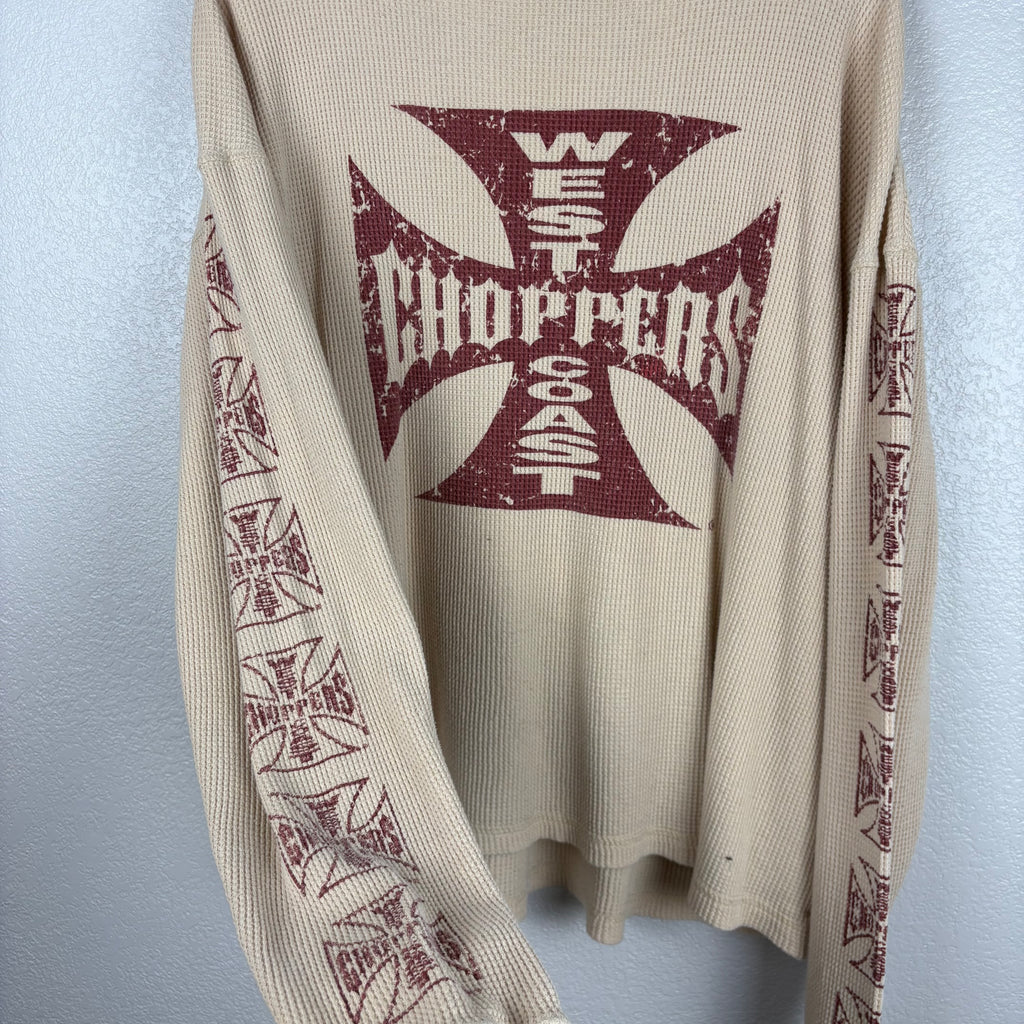 2000s Cream West Coast Choppers Thermal Longsleeve - L/XL