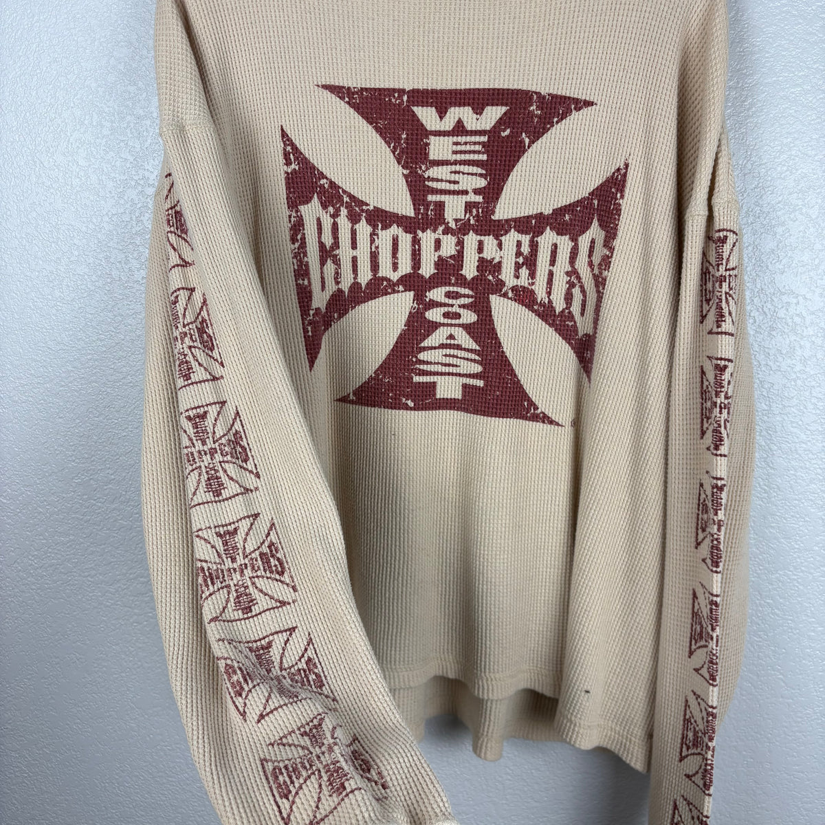 2000s Cream West Coast Choppers Thermal Longsleeve - L/XL