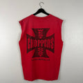 Faded Red West Coast Choppers Cut Off Shirt - L