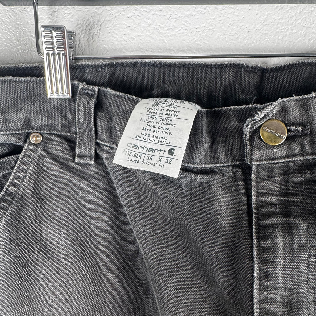 Faded Black Carhartt Double Knees - 38x32