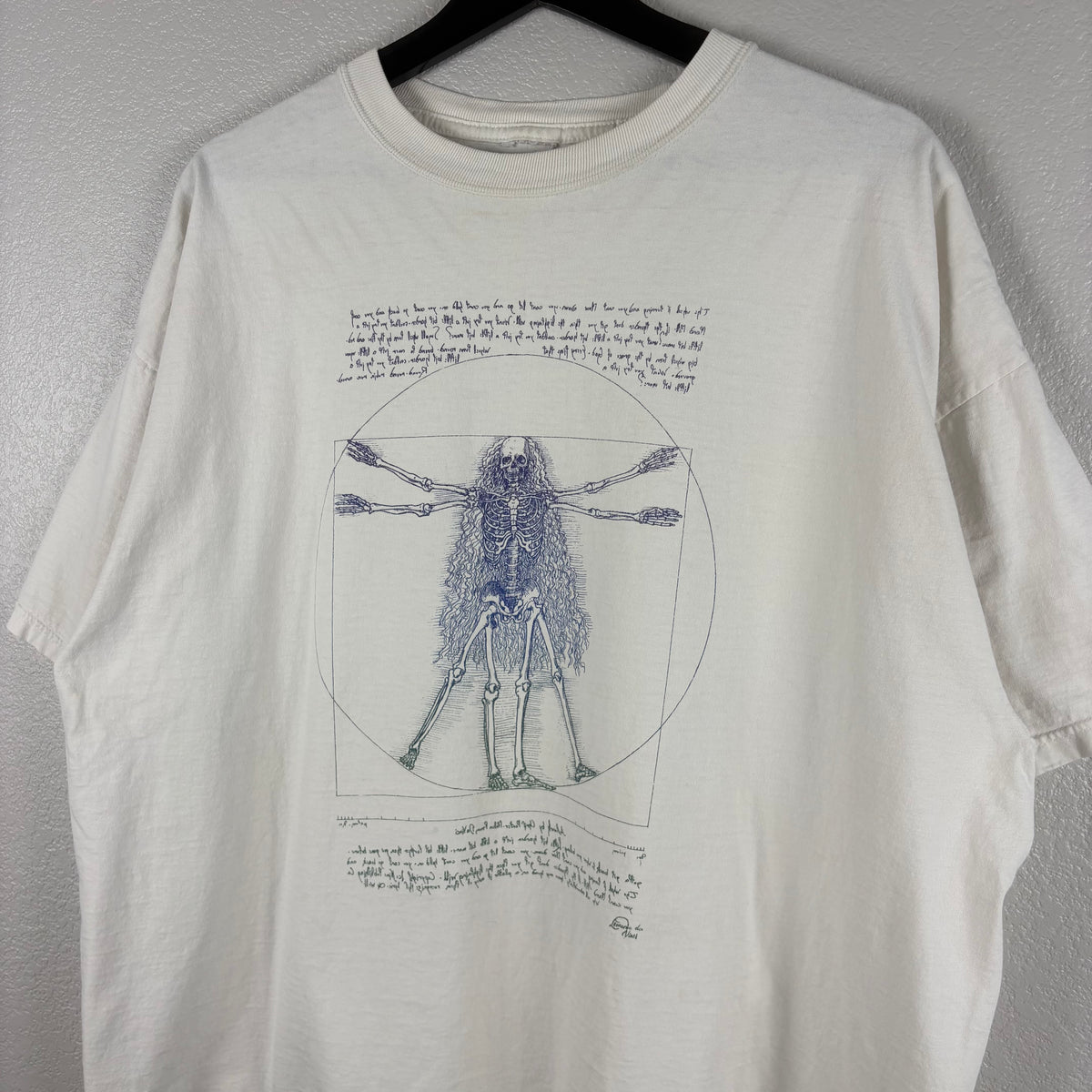 90s Leonardo da Vinci Human Anatomy Art Tee - XL