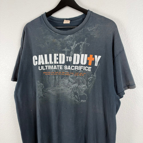 2000s Faded Call of Duty Jesus Parody Tshirt - XL
