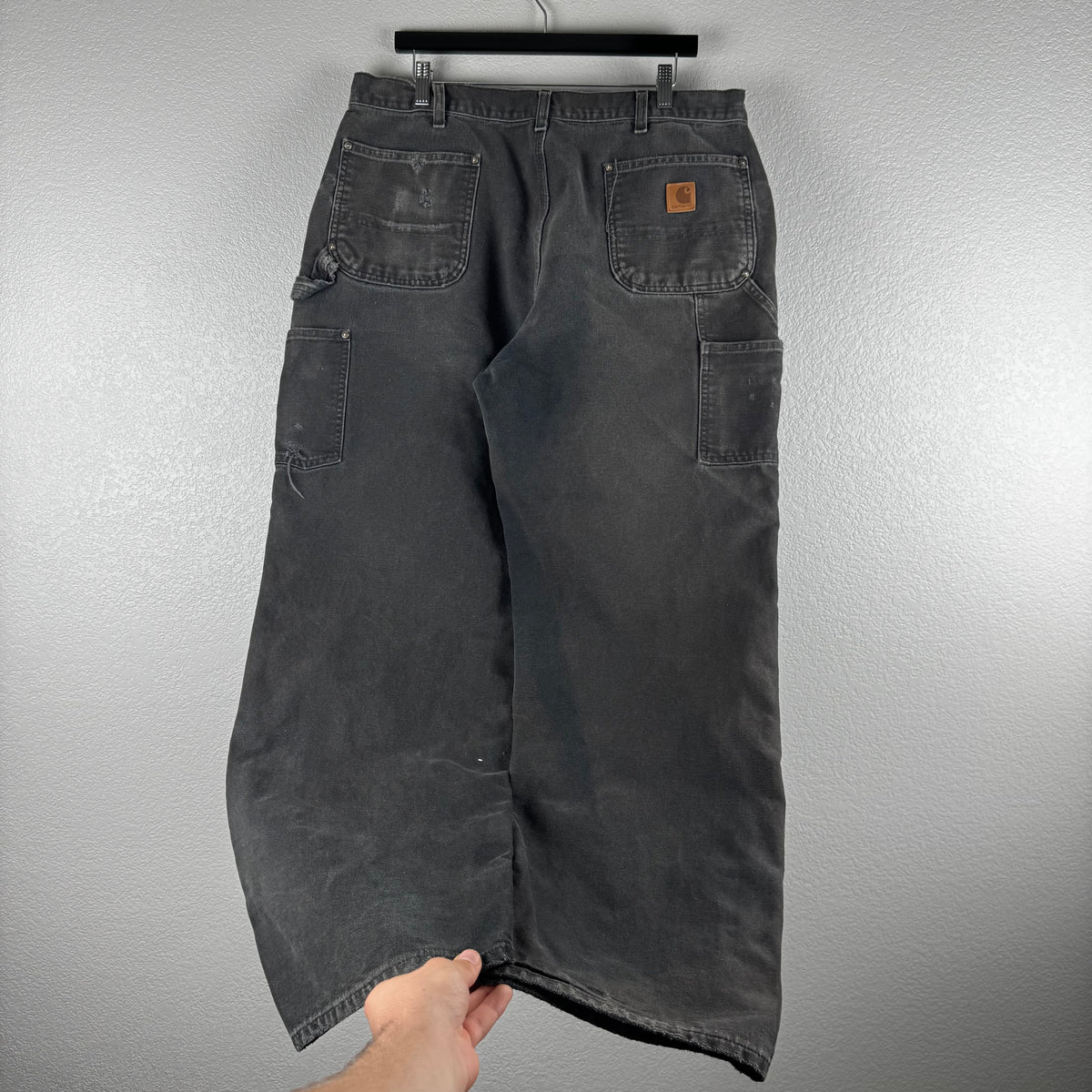 Faded Black Carhartt Double Knees - 38x32