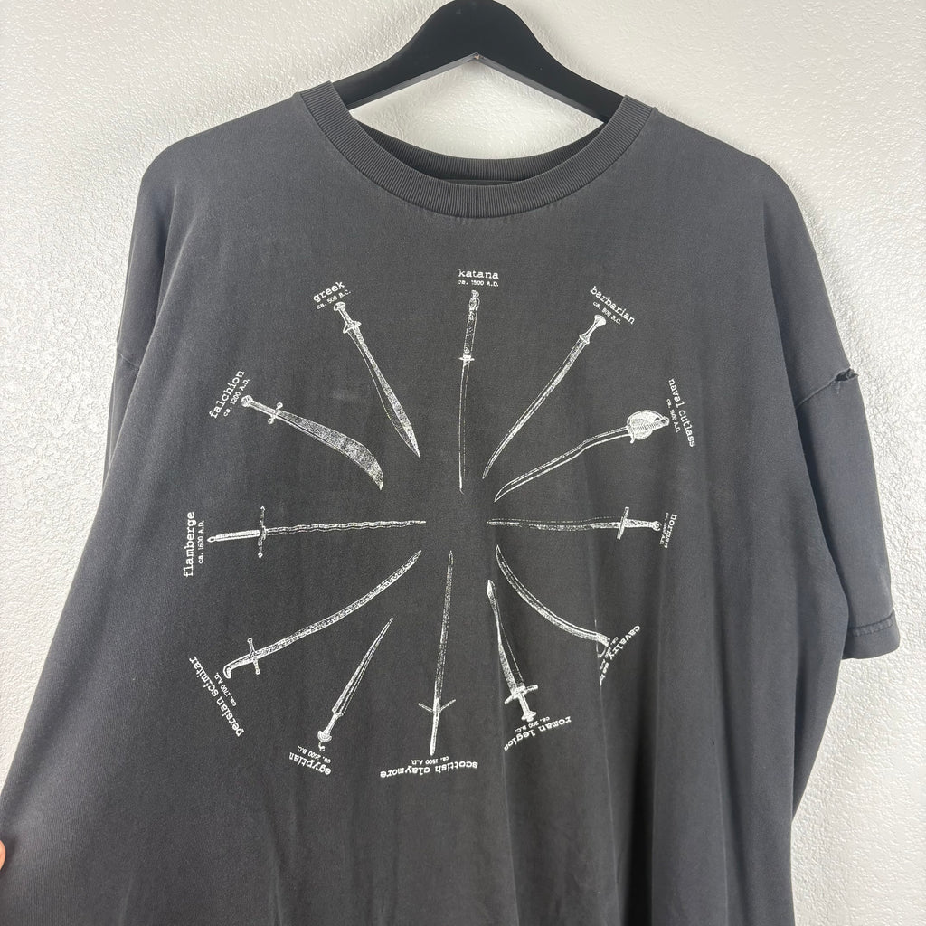 90s Highlander Sword Spiral Tshirt - XL