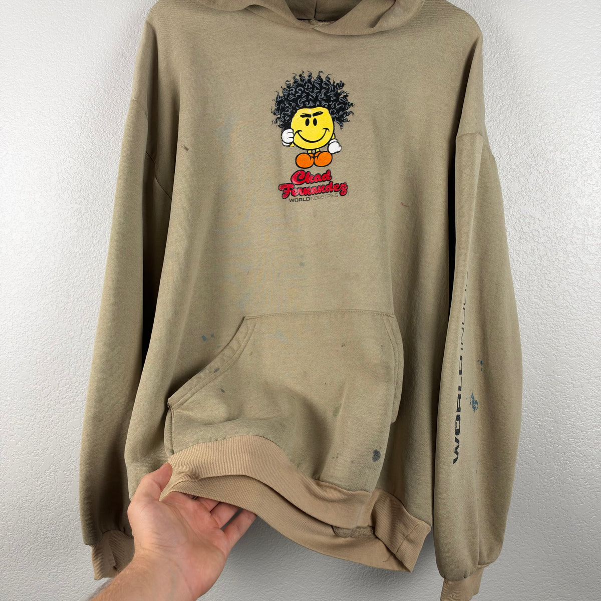 90s Distressed 2 Tone World Industries Skate Hoodie - L/XL