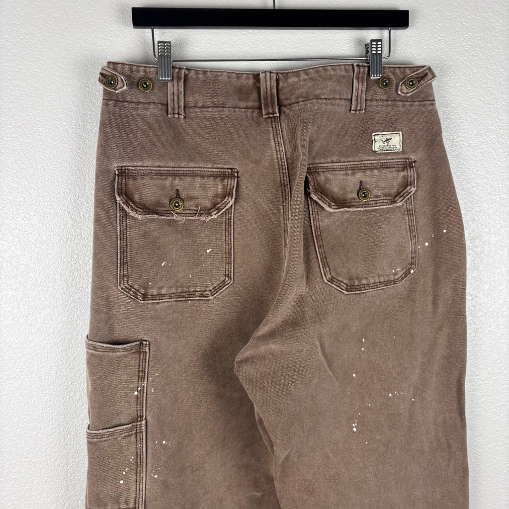 Modern Faded Brown Paint Splatter Experiment 5 Instagram Brand Pants - 33x30