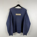 Grail 90s Faded Navy Supreme x Burberry Bootleg Crewneck - XL