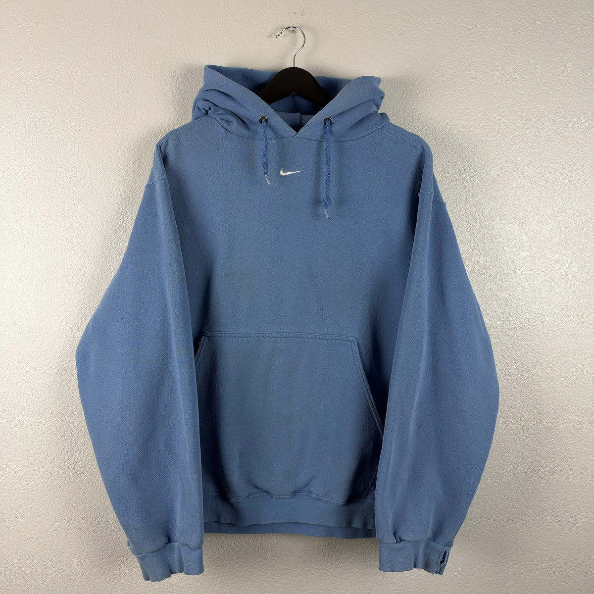 90s Sky Blue Nike Center Swoosh Hoodie - L/XL