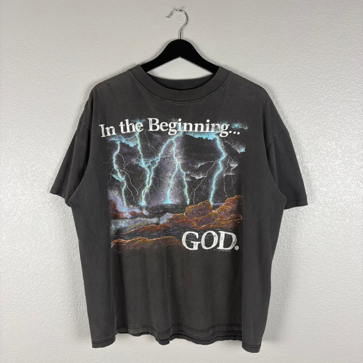 Faded 1991 In the Beginning God Jesus Tee - L