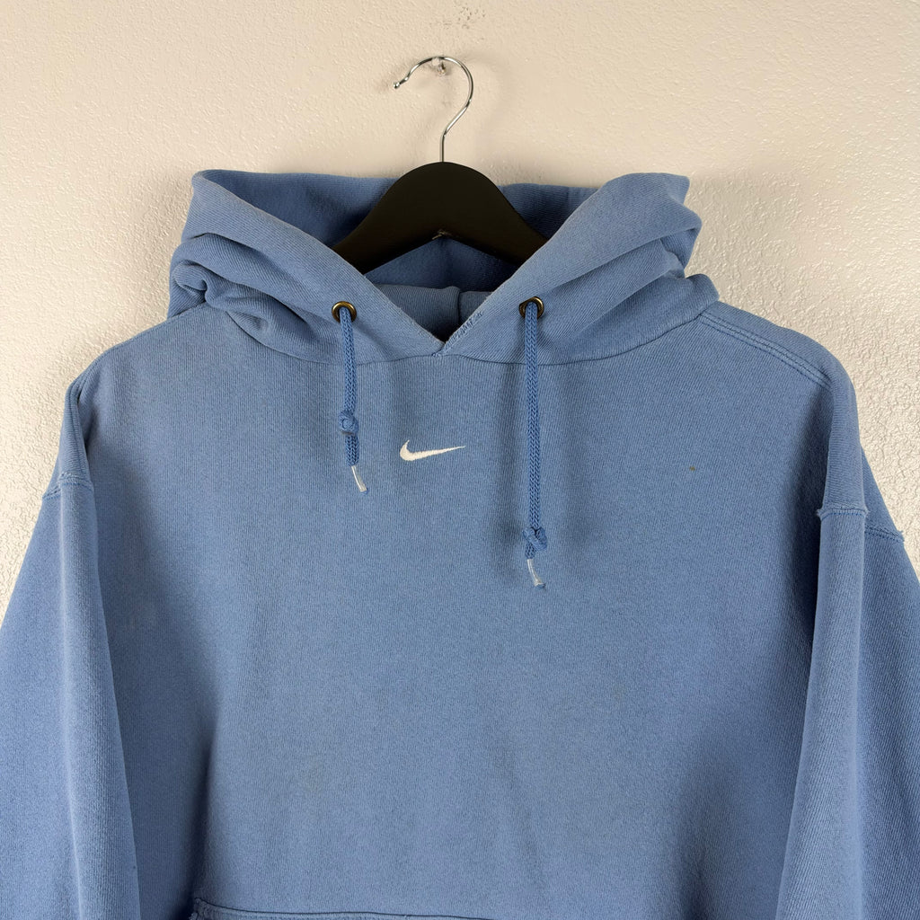 90s Sky Blue Nike Center Swoosh Hoodie - L/XL