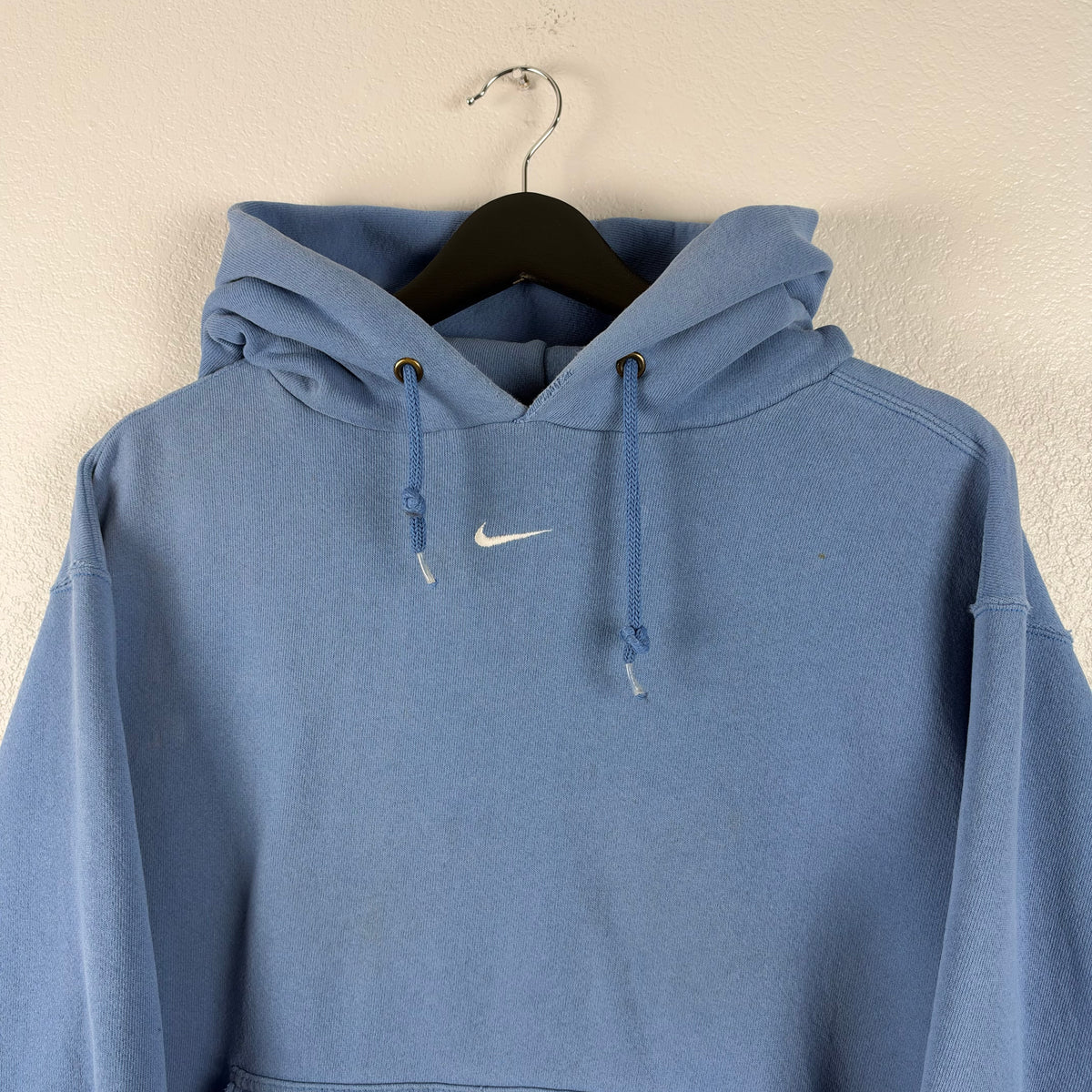 90s Sky Blue Nike Center Swoosh Hoodie - L/XL