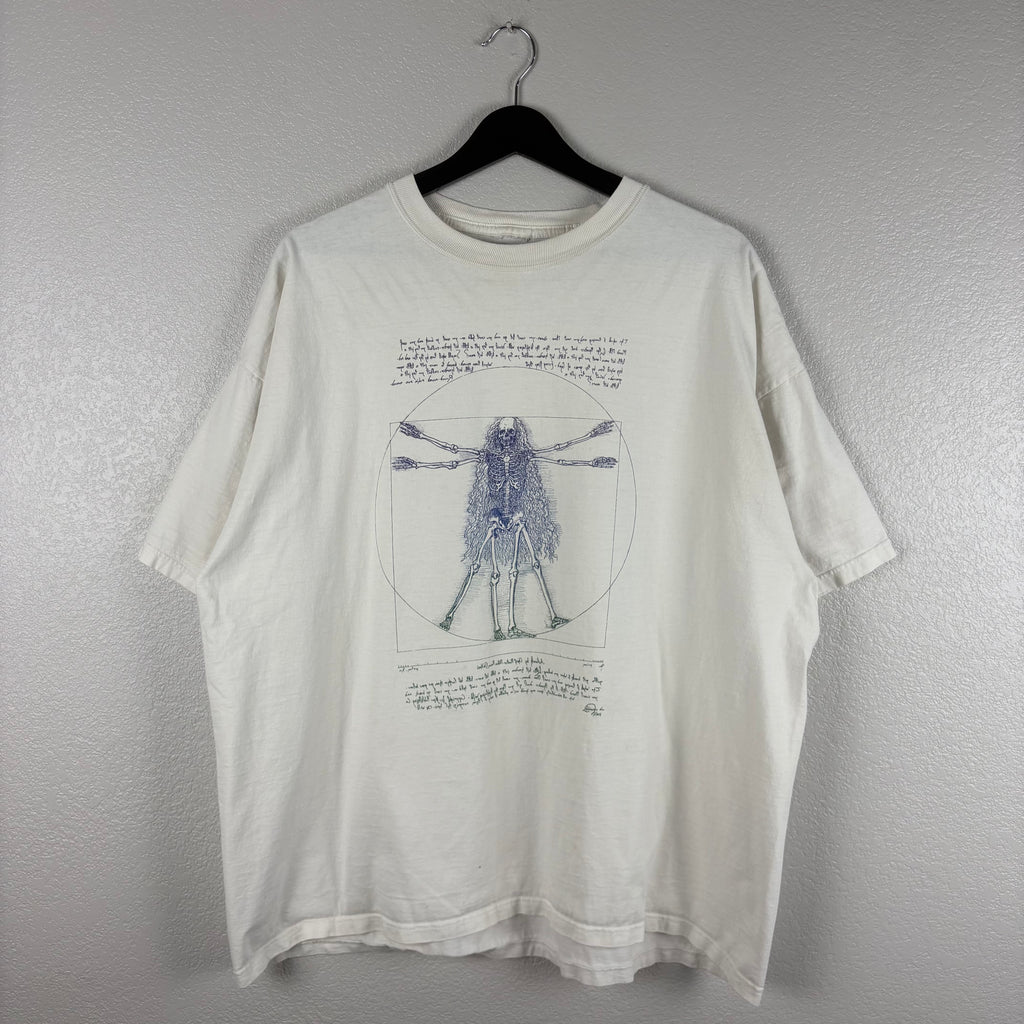 90s Leonardo da Vinci Human Anatomy Art Tee - XL