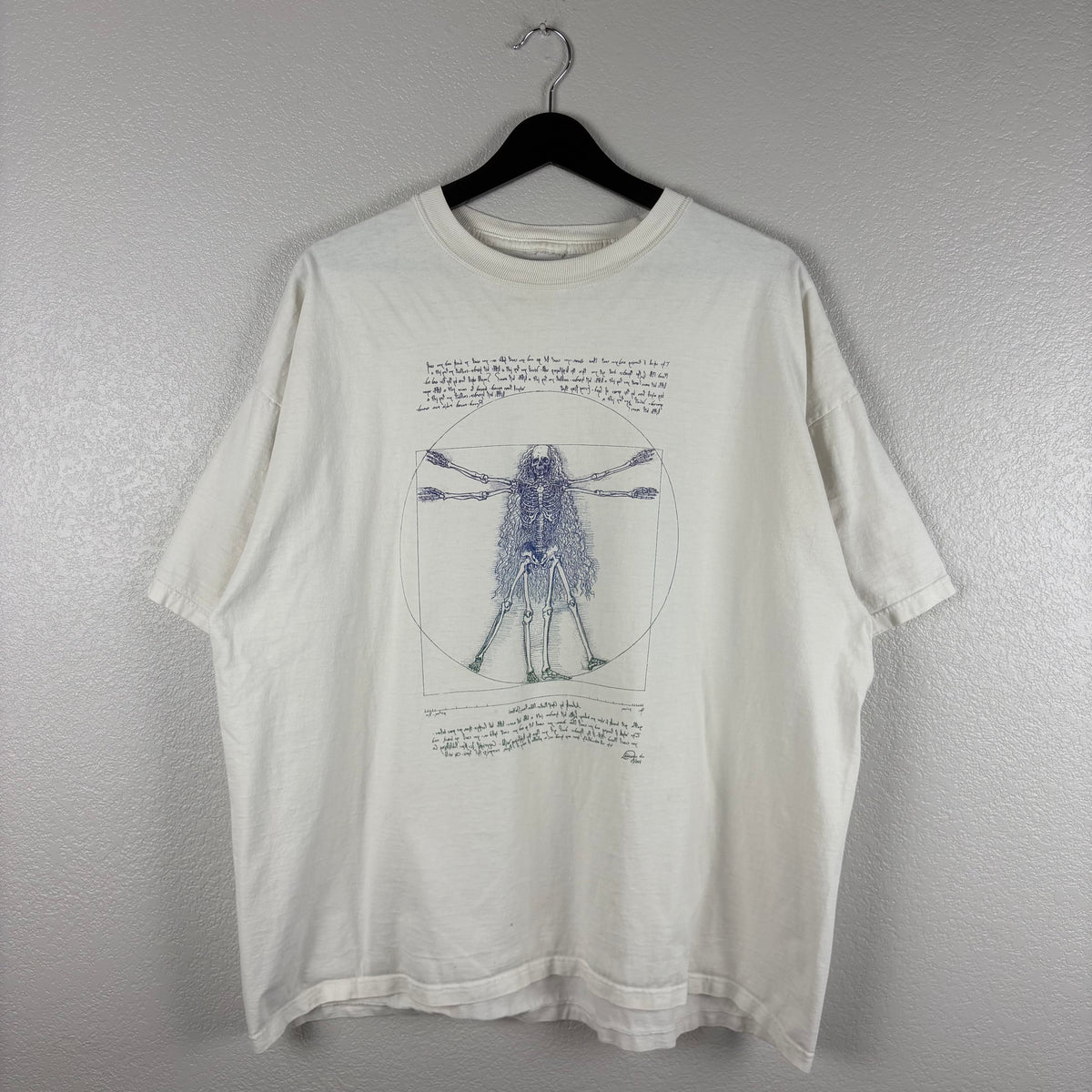 90s Leonardo da Vinci Human Anatomy Art Tee - XL
