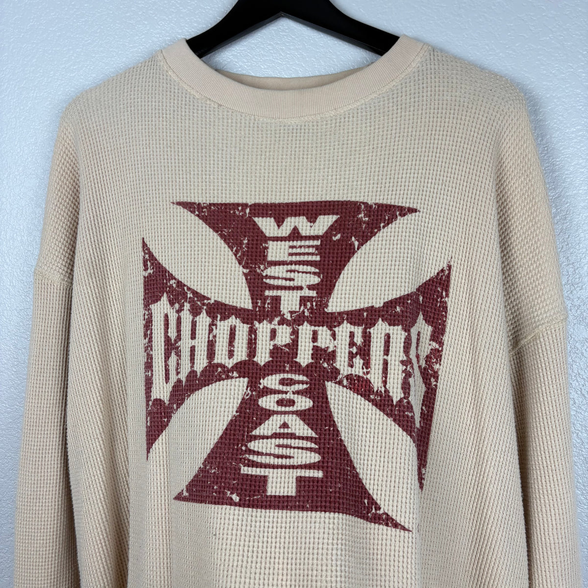 2000s Cream West Coast Choppers Thermal Longsleeve - L/XL