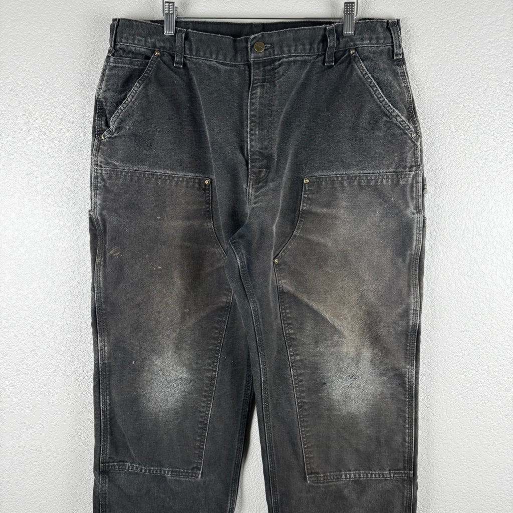 Faded Black Carhartt Double Knees - 38x32