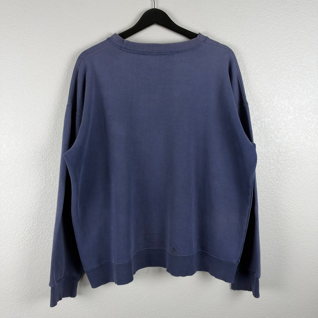 Grail 90s Faded Navy Supreme x Burberry Bootleg Crewneck - XL