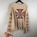 2000s Baggy Cream West Coast Choppers Thermal Longsleeve - XXL