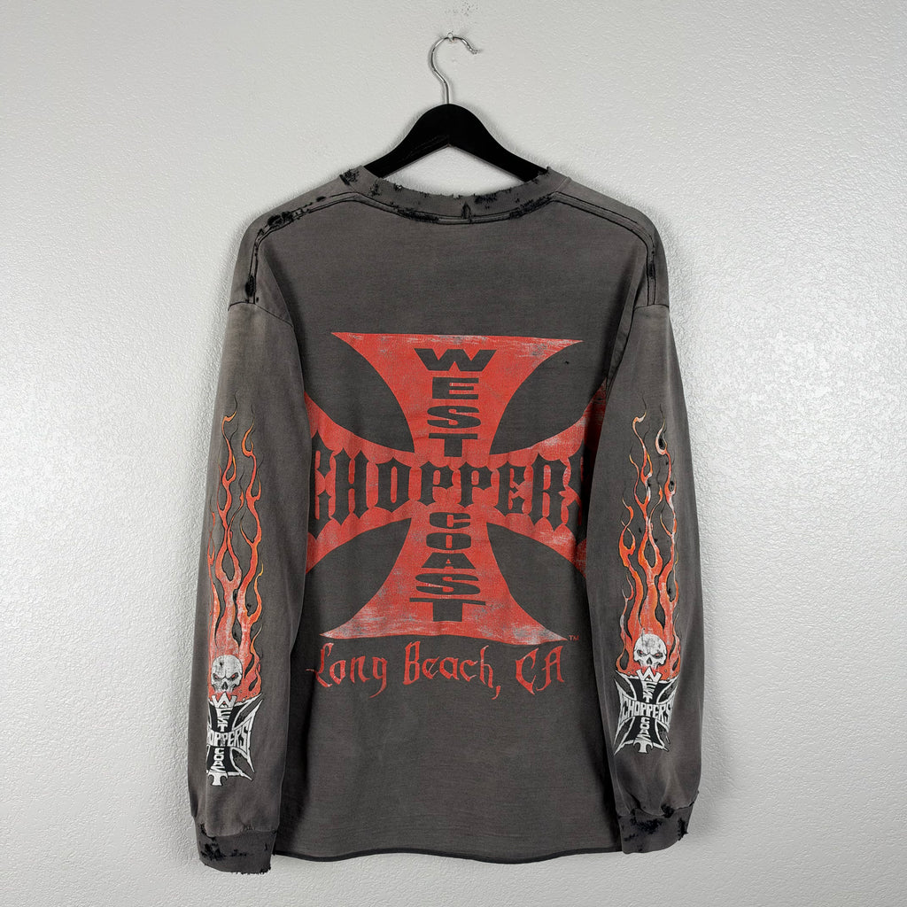 Smoked West Coast Choppers CFL Flame Longsleeve - L/XL