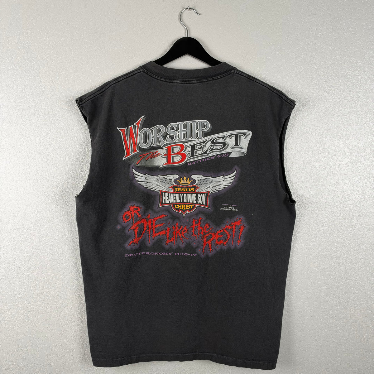 90s Heavenly Divine Son Jesus Cut Off Shirt - L/XL