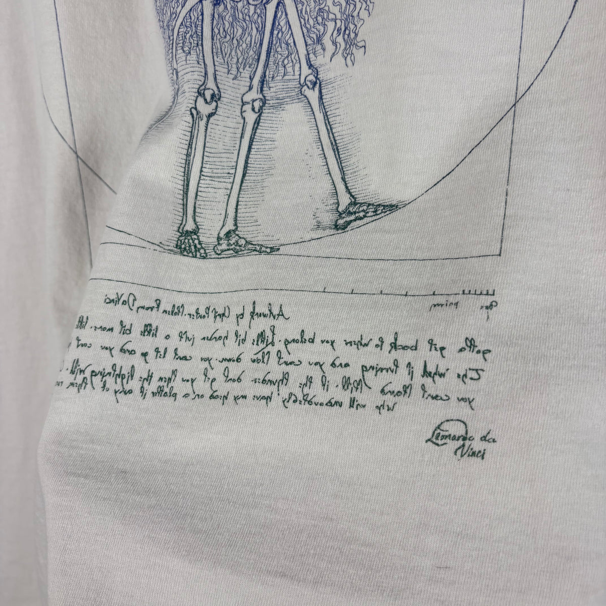 90s Leonardo da Vinci Human Anatomy Art Tee - XL