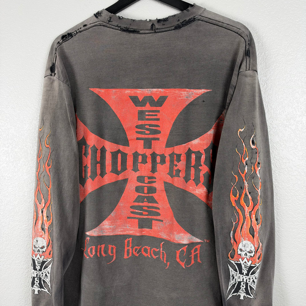 Smoked West Coast Choppers CFL Flame Longsleeve - L/XL