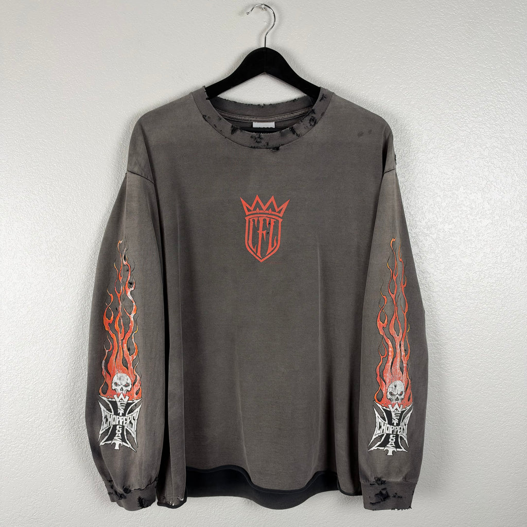 Smoked West Coast Choppers CFL Flame Longsleeve - L/XL