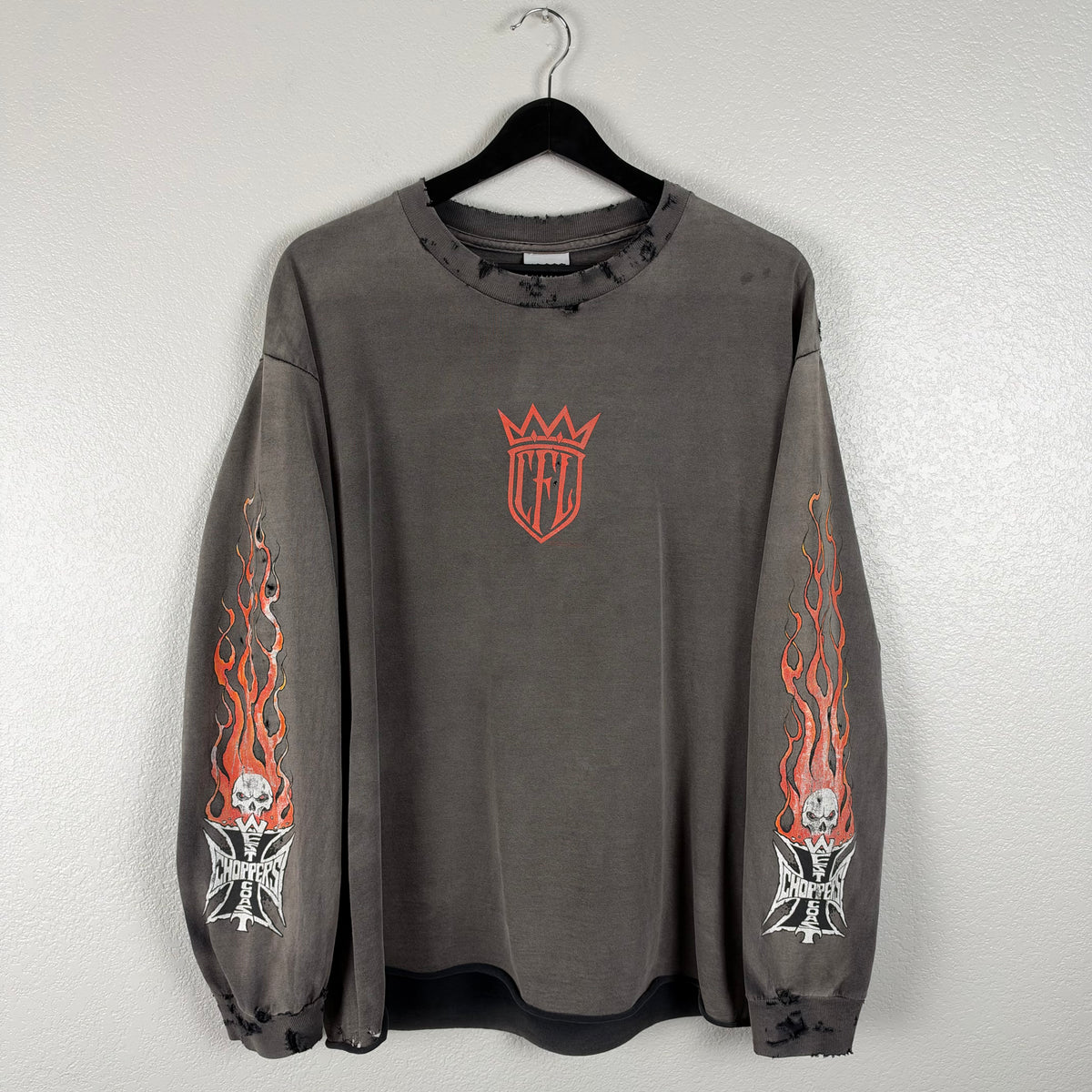 Smoked West Coast Choppers CFL Flame Longsleeve - L/XL