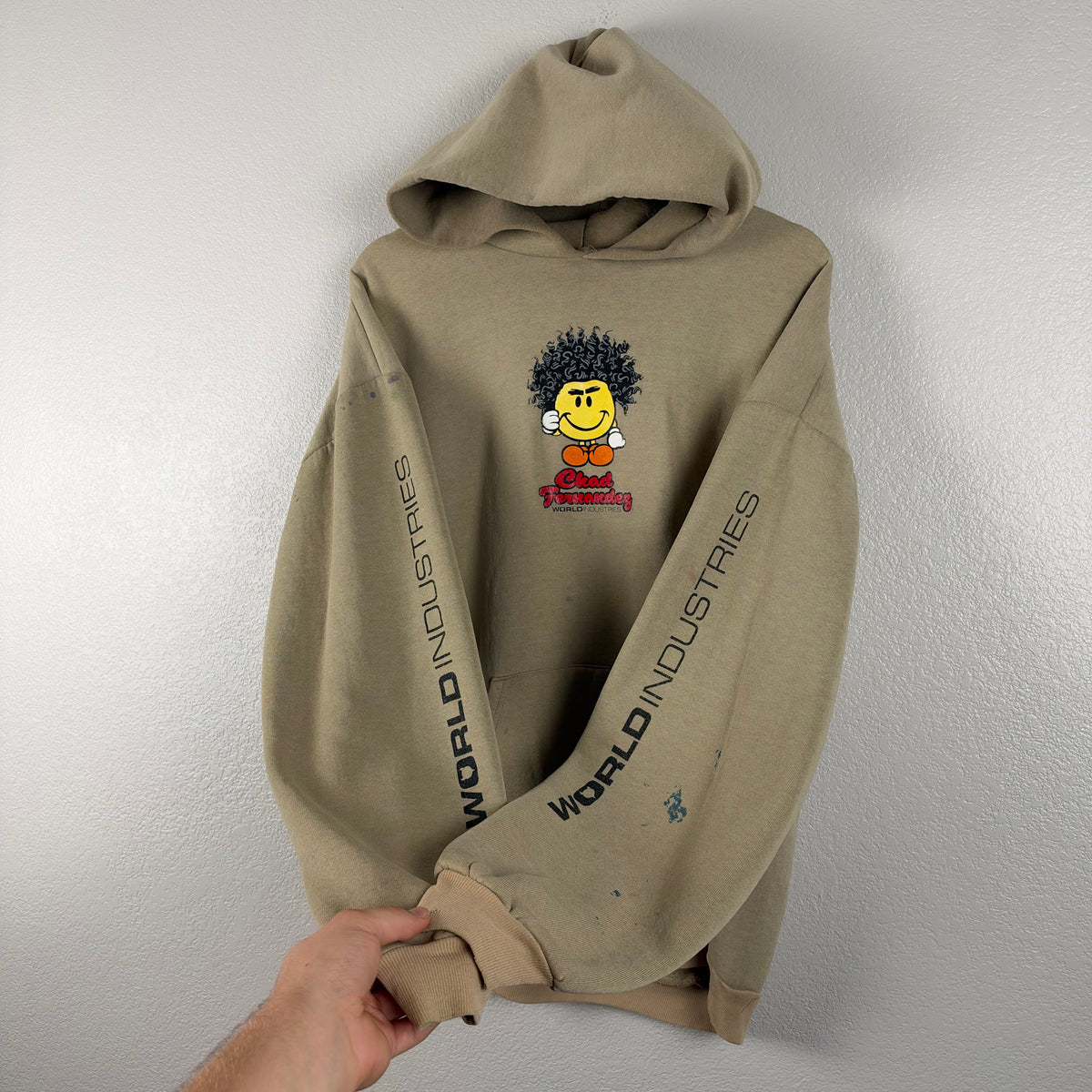 90s Distressed 2 Tone World Industries Skate Hoodie - L/XL