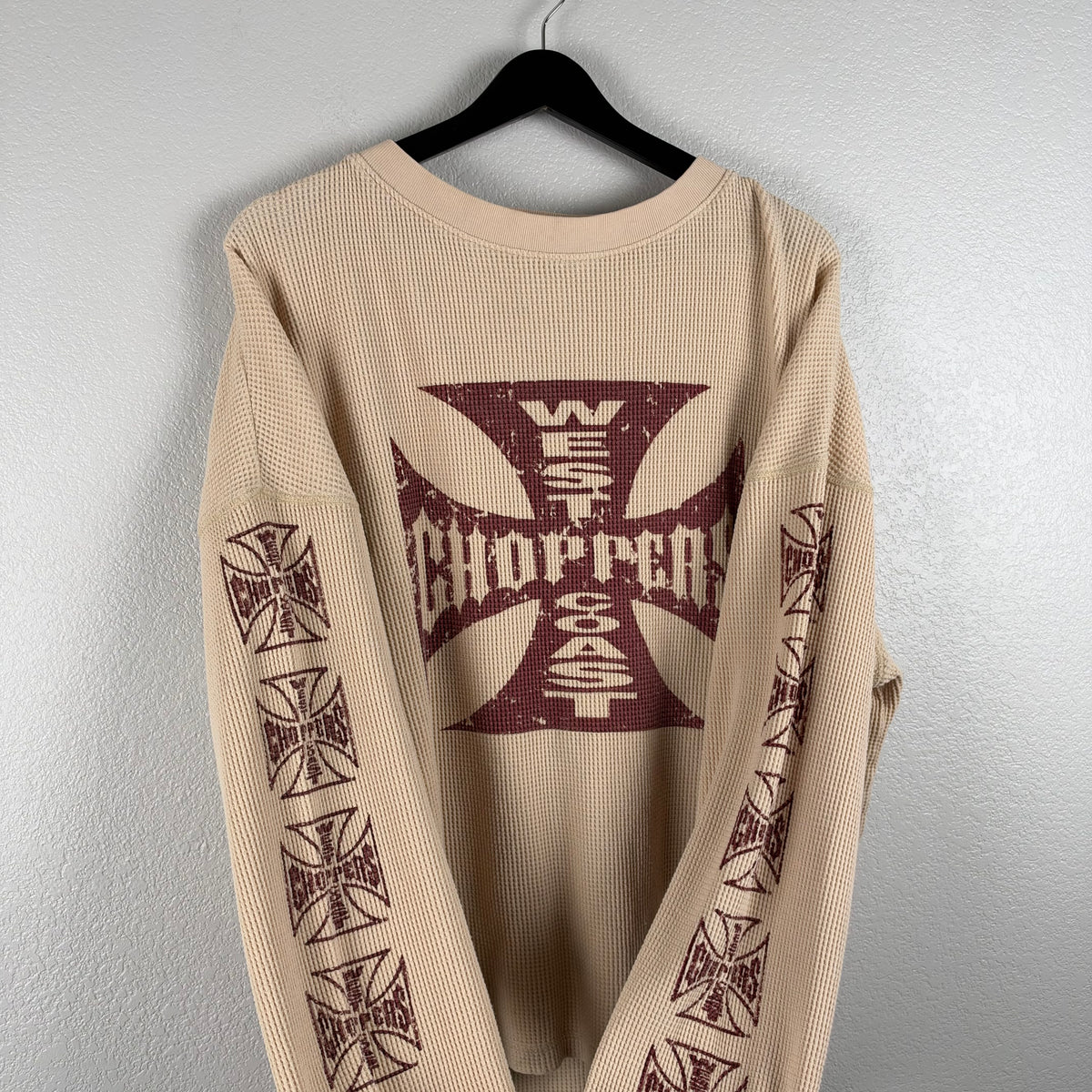 2000s Baggy Cream West Coast Choppers Thermal Longsleeve - XXL