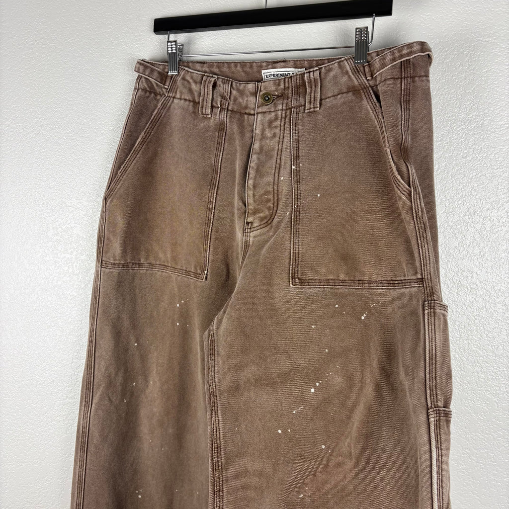 Modern Faded Brown Paint Splatter Experiment 5 Instagram Brand Pants - 33x30