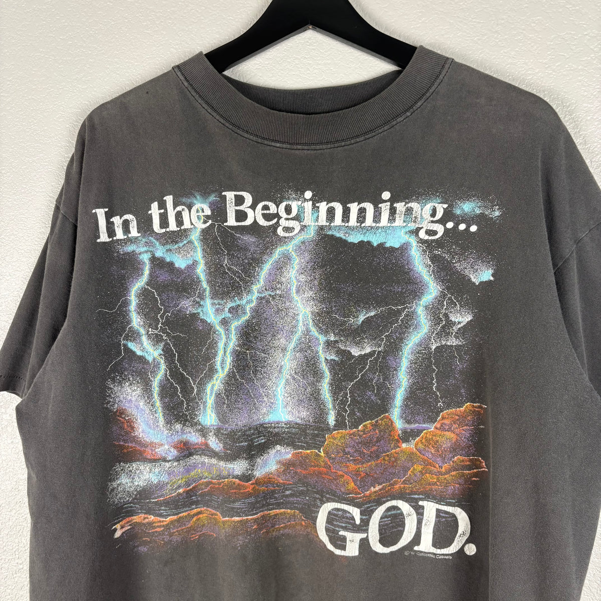 Faded 1991 In the Beginning God Jesus Tee - L