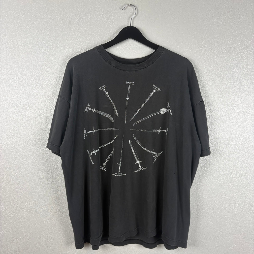 90s Highlander Sword Spiral Tshirt - XL
