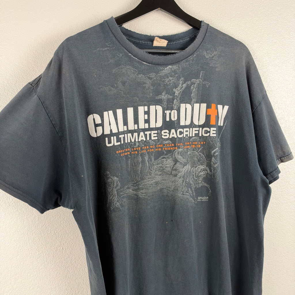 2000s Faded Call of Duty Jesus Parody Tshirt - XL
