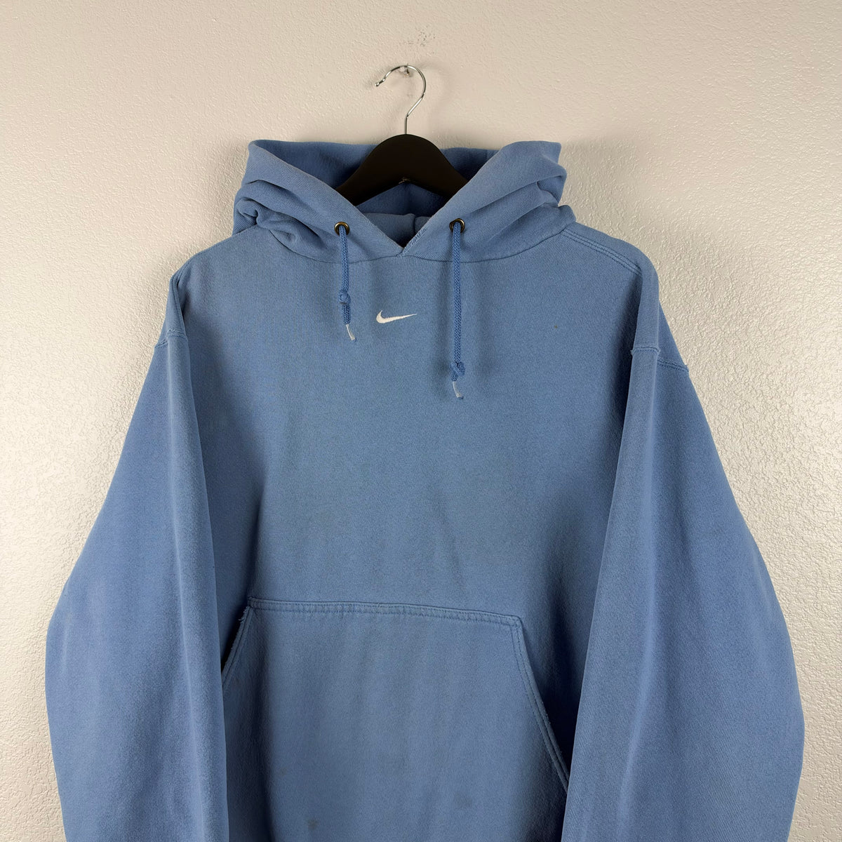 90s Sky Blue Nike Center Swoosh Hoodie - L/XL