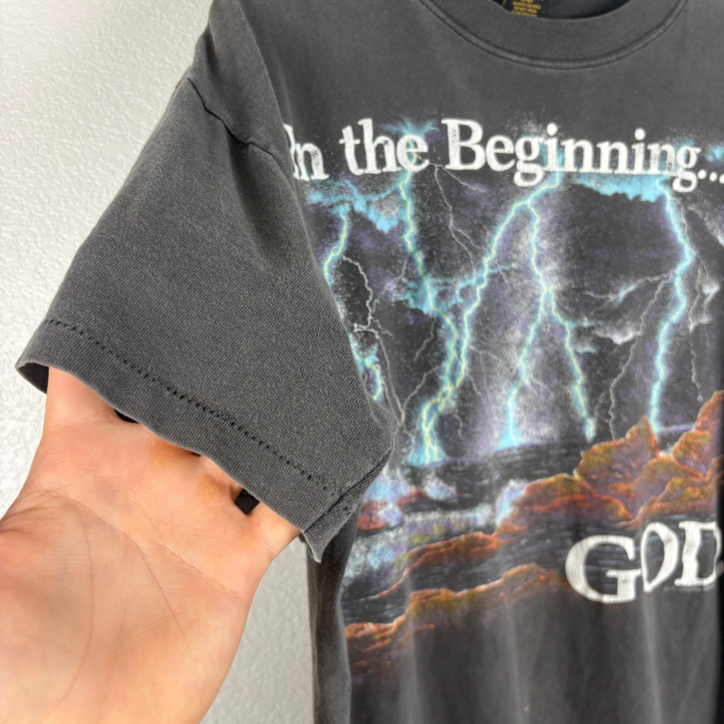 Faded 1991 In the Beginning God Jesus Tee - L