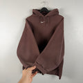90s Grail Chocolate Brown Nike Center Swoosh Hoodie - L