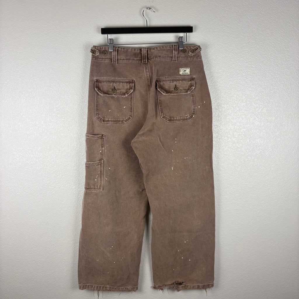 Modern Faded Brown Paint Splatter Experiment 5 Instagram Brand Pants - 33x30