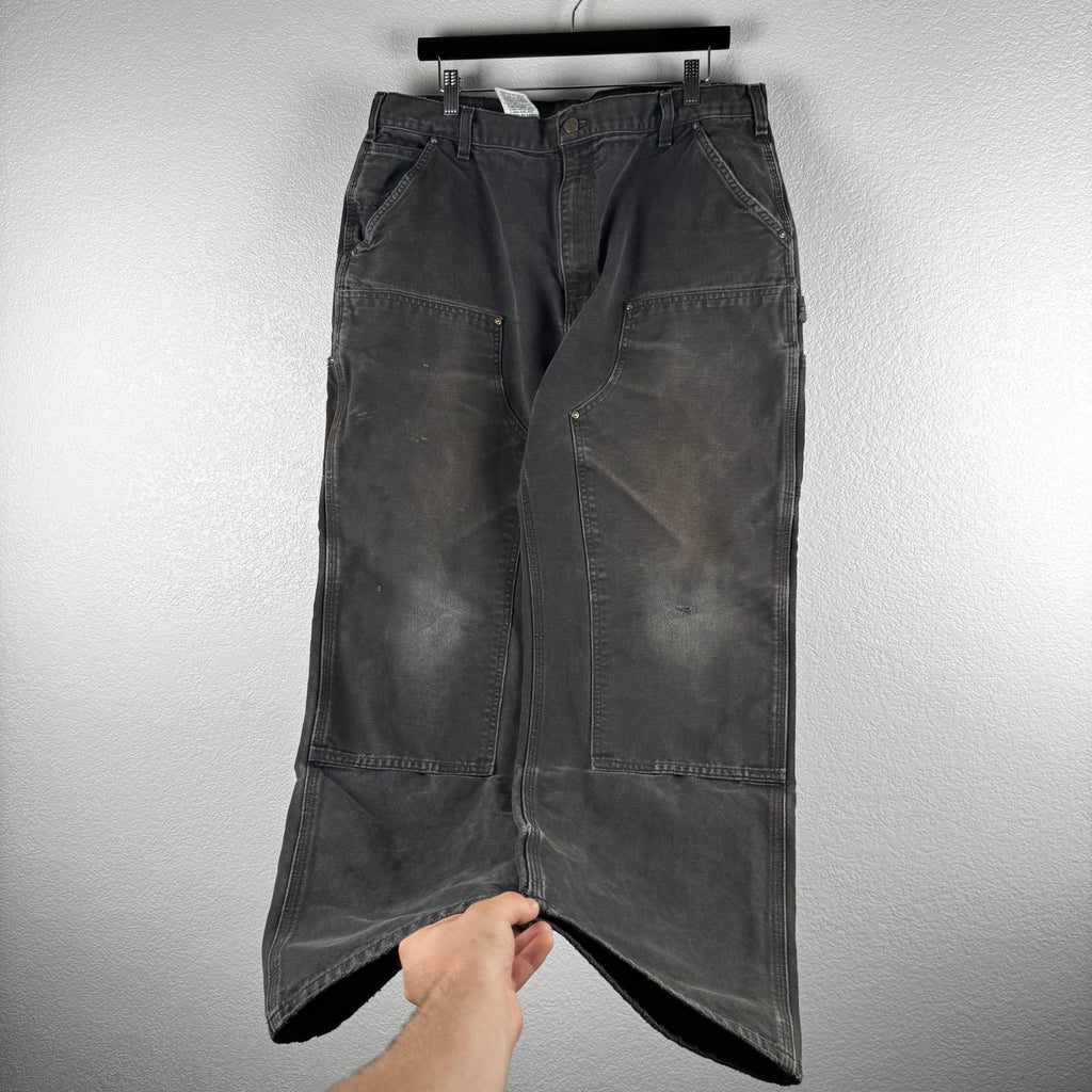 Faded Black Carhartt Double Knees - 38x32