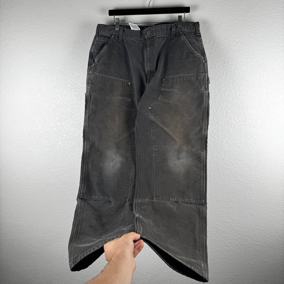 Faded Black Carhartt Double Knees - 38x32