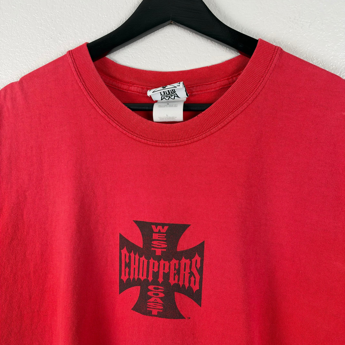 Faded Red West Coast Choppers Cut Off Shirt - L