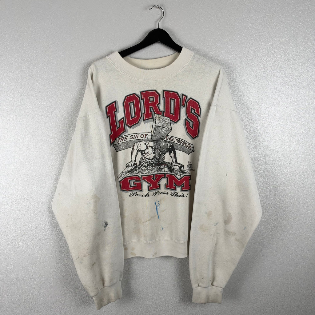 Early 90s Paint Splattered Lords Gym Crewneck - XL