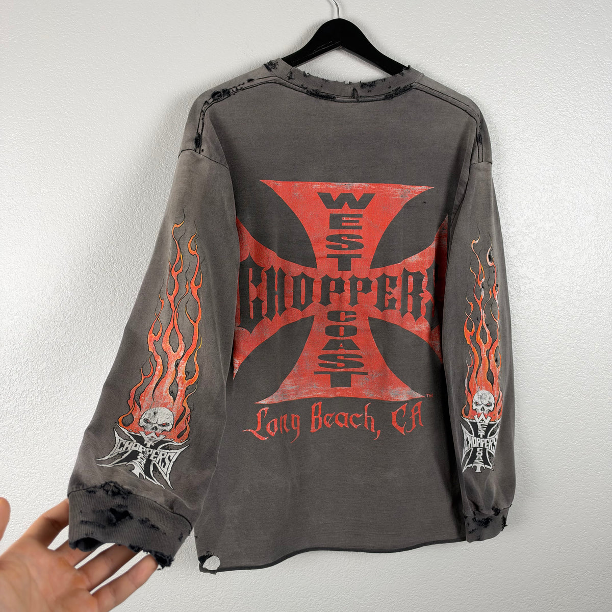 Smoked West Coast Choppers CFL Flame Longsleeve - L/XL