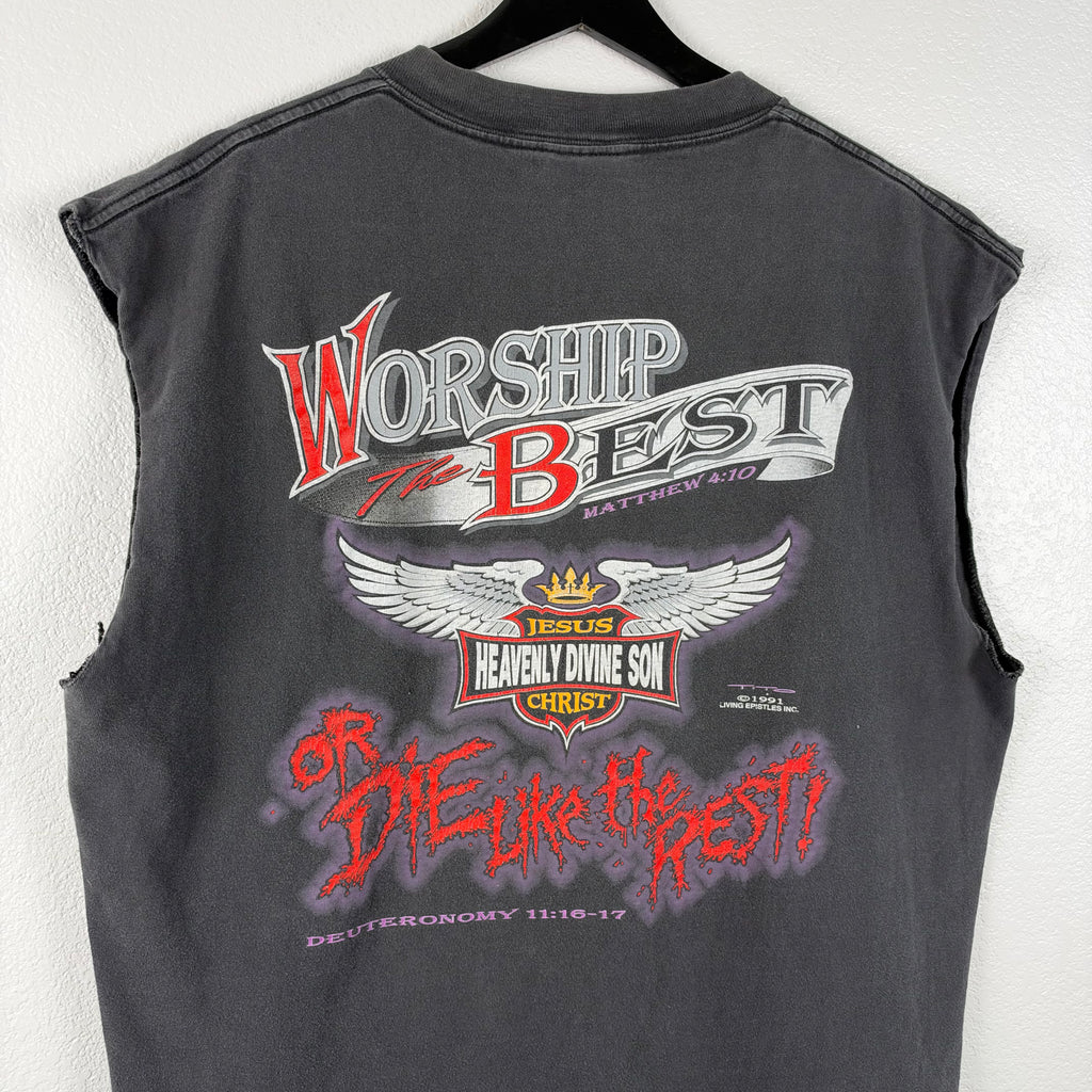 90s Heavenly Divine Son Jesus Cut Off Shirt - L/XL